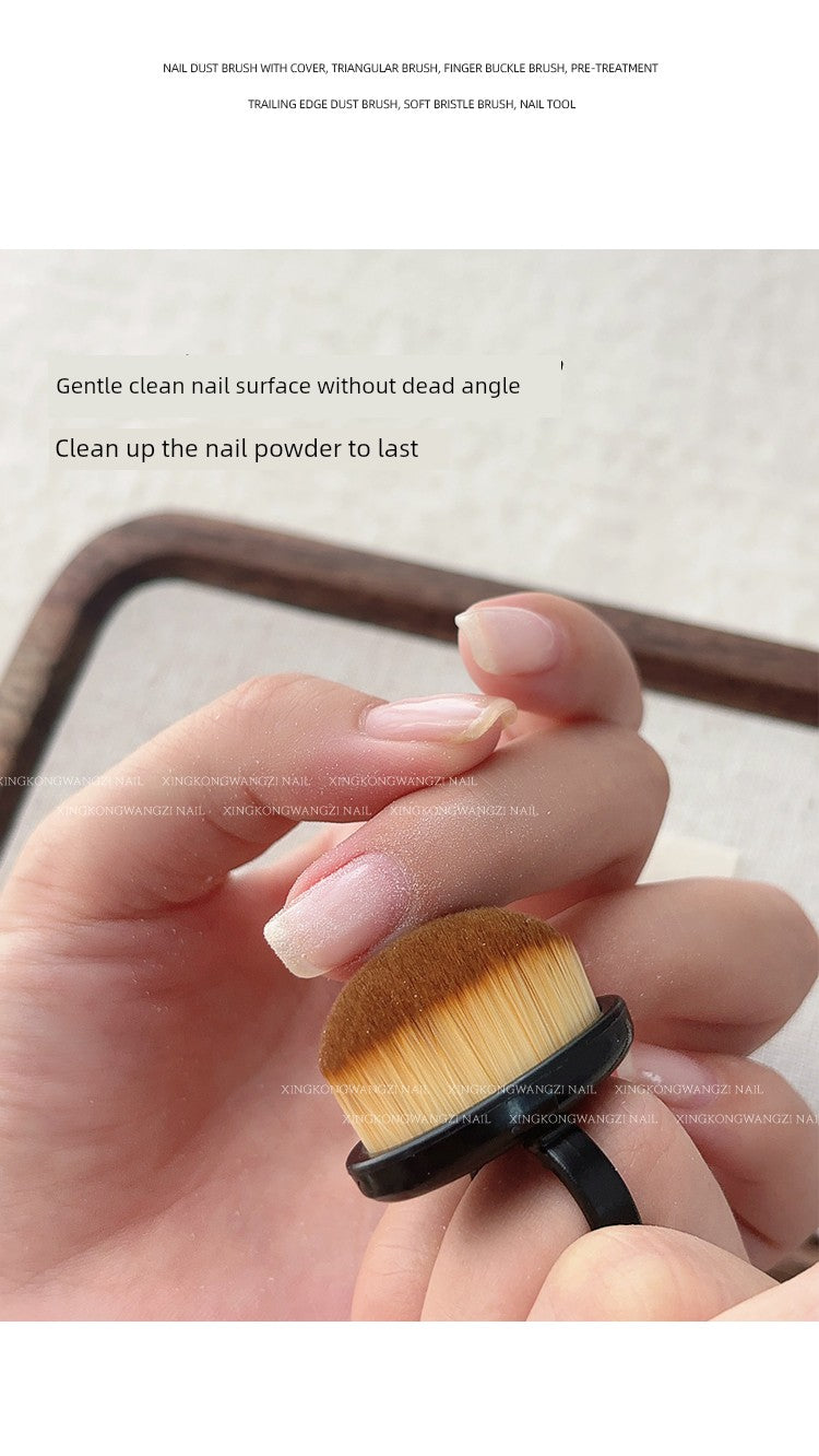 Nail Ring Front Dust Brush Rear Edge Dust Brush Finger Buckle Fine Soft Brush Nail Dust Removal Manicure Implement