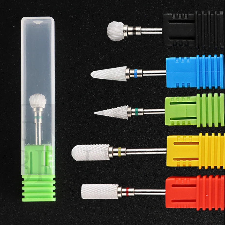 1pcs Electric Nail Drill Bit Gel Polish Ceramic Cuticle Remove Grinding Head For Professional Manicure Accessory Tools LEPT01-48