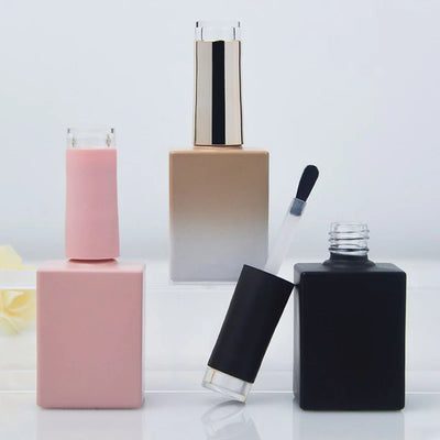 10ML 15ML Nail Polish Bottles With Brush Glass Nail Gel Bottles Empty Cosmetic Containers Nail Oil Sample Bottle Makeup Vessel