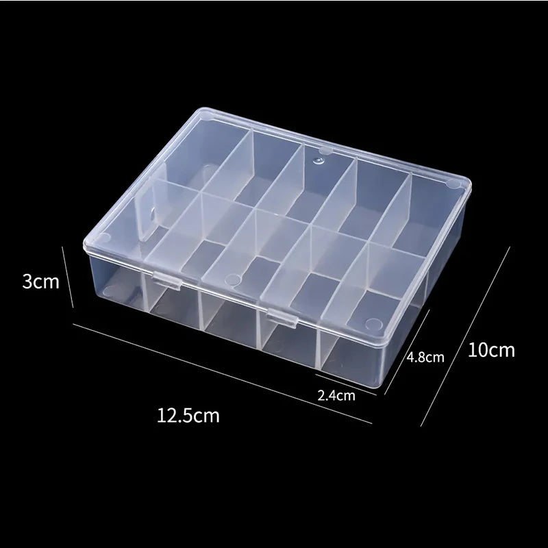 10 Grids Transparent Empty Nail Foils Storage Box Plastic Jewelry Beads Gems Rhinestones False Nail Art Tips Box Case Organizer