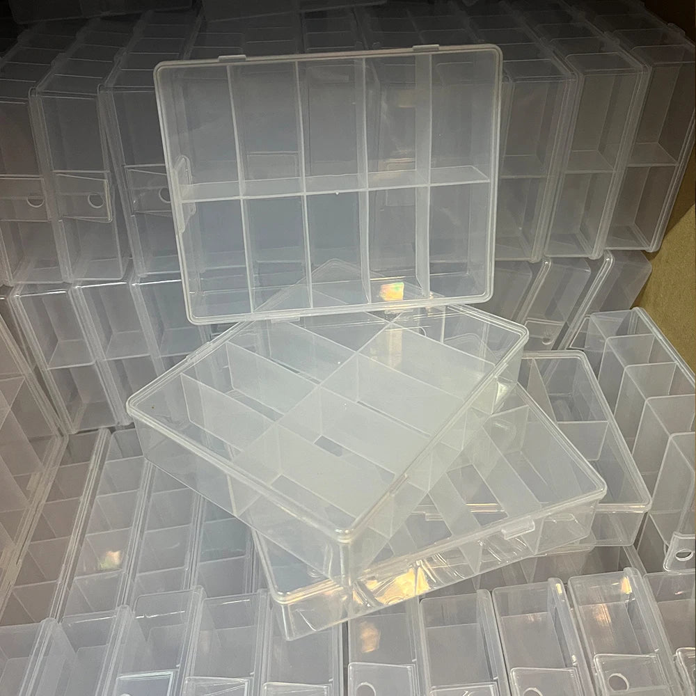 10 Grids Transparent Empty Nail Foils Storage Box Plastic Jewelry Beads Gems Rhinestones False Nail Art Tips Box Case Organizer