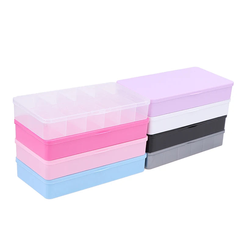 1pcs 2 Size Fake Nail Box Nail Tip Empty Box Multicolour Nail Art Case Container Box Acrylic Storage Case 11 Grids Tool