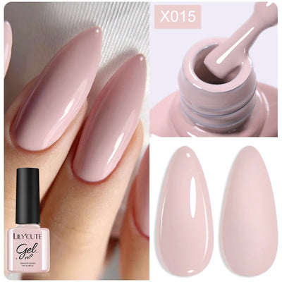 7ml Autumn Nude Pink Red Gel Nail Polish Colorful Semi Permanent