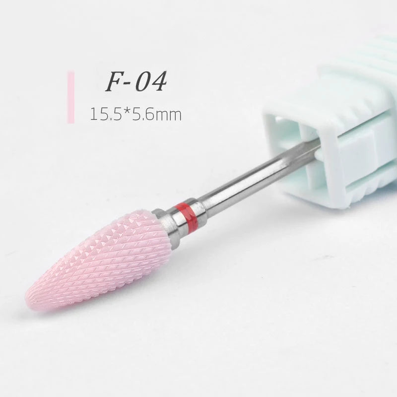 2.35mm Nail Cone Tip Ceramic Drill Bits Electric Cuticle Clean Rotary for Manicure Pedicure Grinding Head Sander Tool