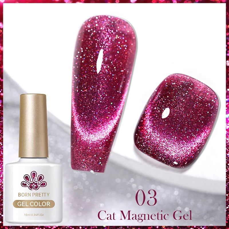 BORN PRETTY 10ml Winter Water Light Cat Magnetic Gel Nail Polish Nail