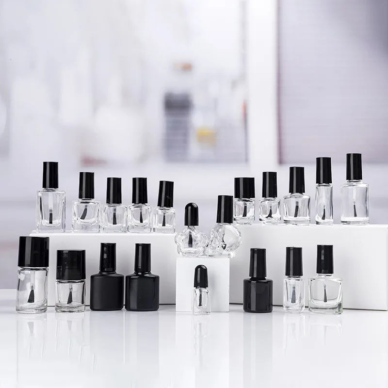 Nail Polish Bottle Sub-packed Nail Gel Empty Bottle with Brush Glass Empty Blending Bottle Touch-up Containers 2ml 5ml 10ml 15ml