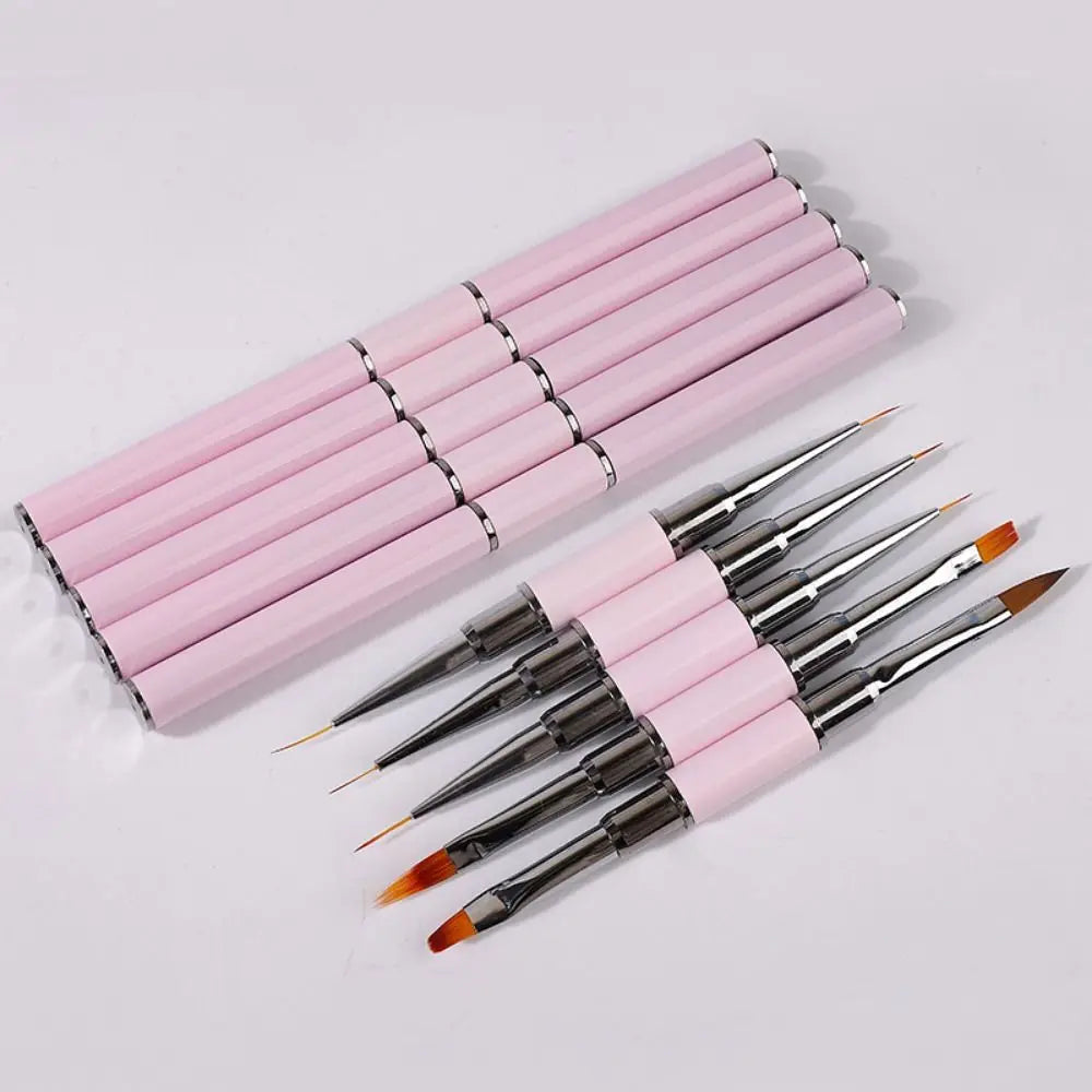 Dual-ended Acrylic Nail Art Brushes Set Professional Gel Polish Thin Liner Flower Painting Drawing Manicure DIY Tool Accessory