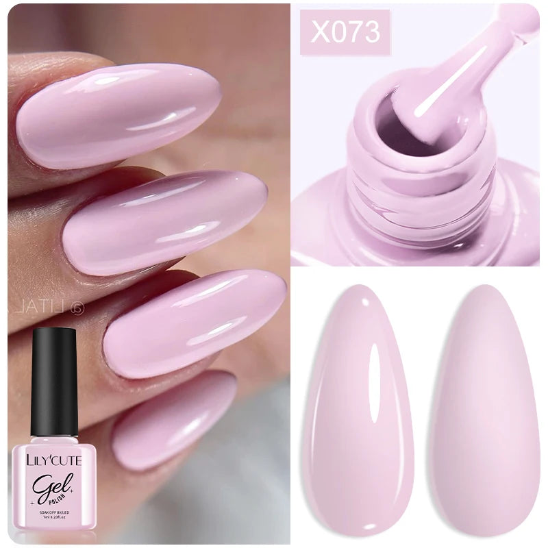 7ml Autumn Nude Pink Red Gel Nail Polish Colorful Semi Permanent