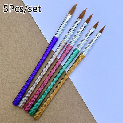 5Pcs Nail Glue Phototherapy Pen UV Gel Brush Pen Acrylic Brush Professionnal Nail Art Brushes Painting Drawing Manicure Tools