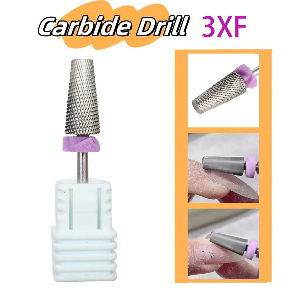 1pc XXF Carbide Milling Cutter Professional Manicure Electric Rotary Manicure Machine Tungsten Drill Bit Nail Sanding Head For R