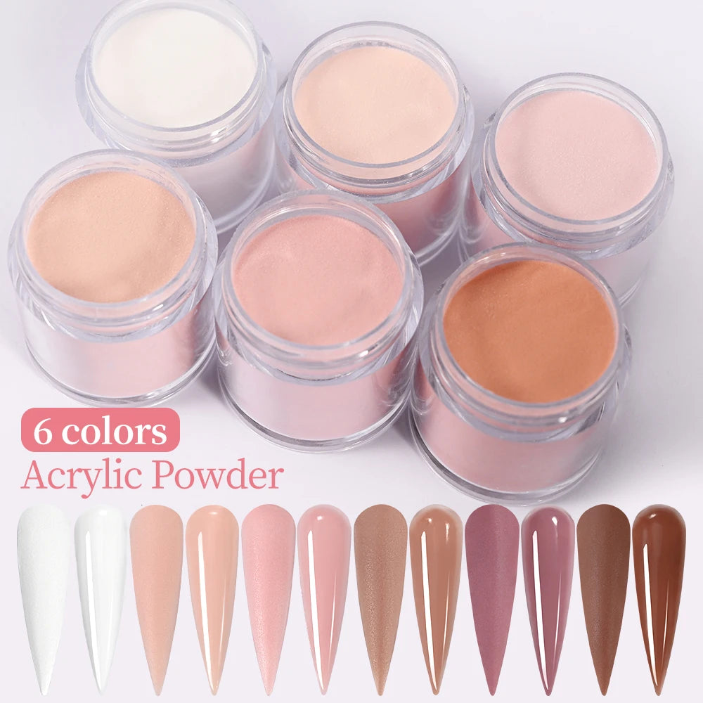 12Colors Acrylic Nail Powder Nude Pink/White Manicure Dip Powder for Acrylic Nail Extension