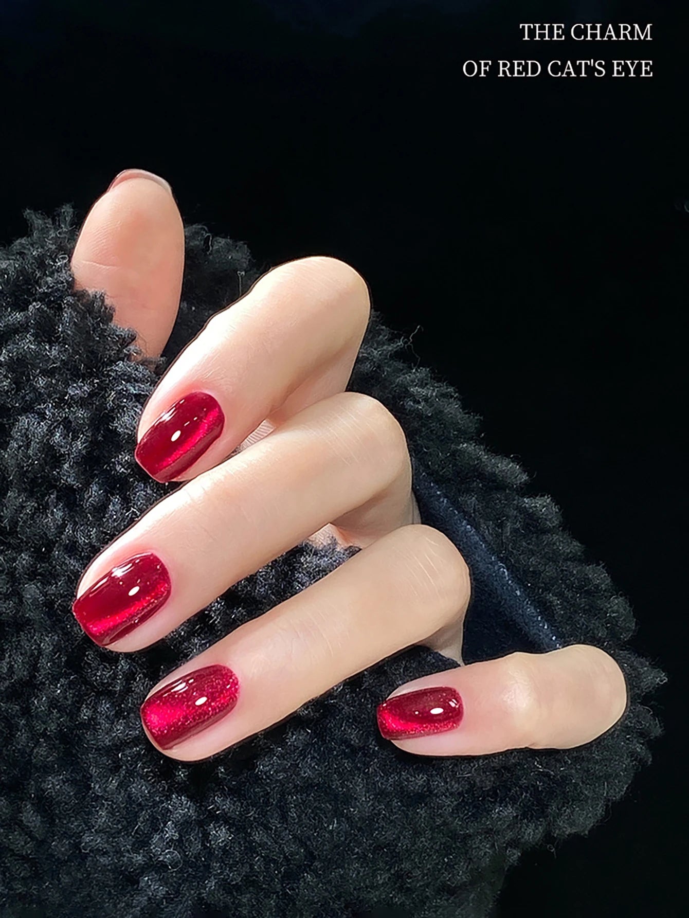 WS Autumn Winter Red Cat Eye Gel Nail Polish