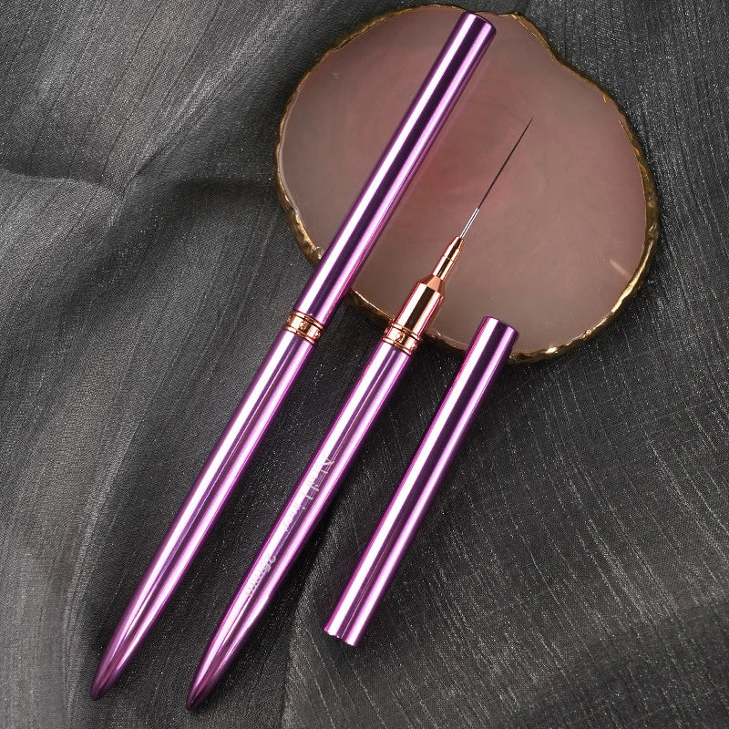 Nail Needle Tube Pulling Pen Purple Metal Pole Pull Special Pen Colorful Painting Pen Nail Hook Pen Nail Art Liner Brushes