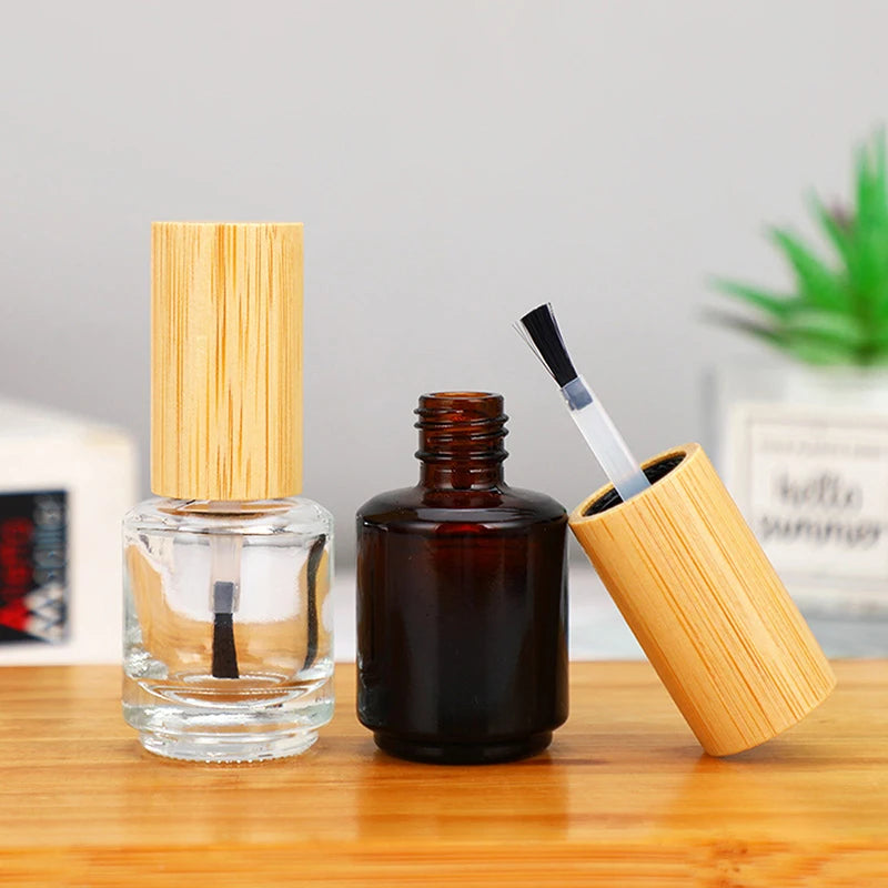 15ML Empty Nail Polish Anti-light Glass Nail Polish Bottle With Lid Brush Cosmetic Containers Portable Nail Bottle With Brush