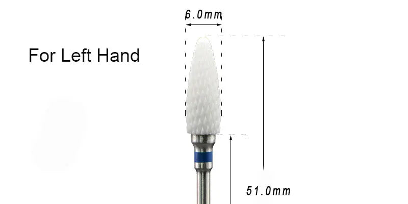 MAOHANG Customized Left Handed Ceramic Nail Drill Bit Milling Cutter For electric manicure machine accessories Nail Art Tools