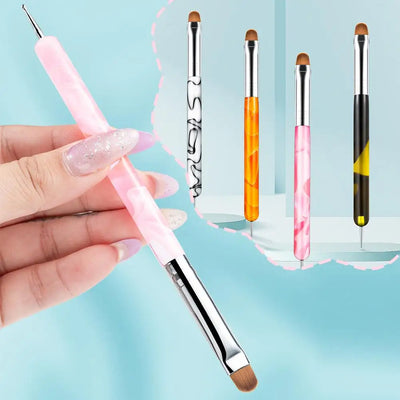 New Upgrade French Nail Art Brush Dual Head Nail Dotting Pen Rhinestones Crystal Picking Acrylic Brushes For Manicure R7R2