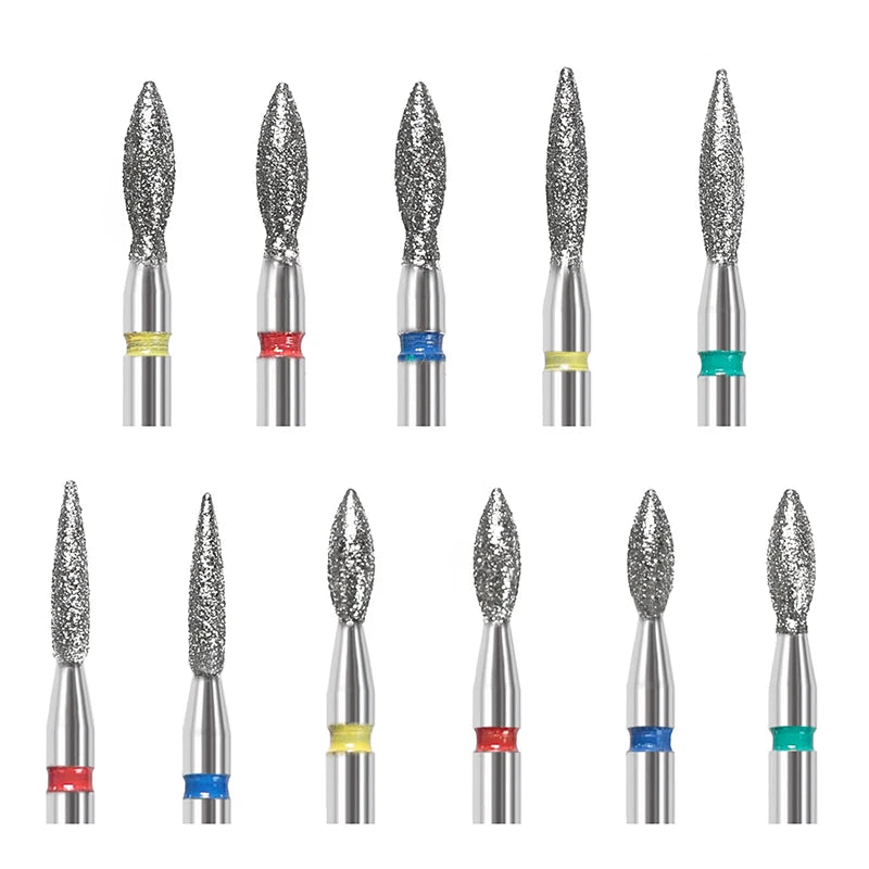 11Pcs Diamond Nail Drill Bits Milling Cutter For Manicure Left Right Rotary Cuticle Files Buffer DIY Nails Accessories Tools