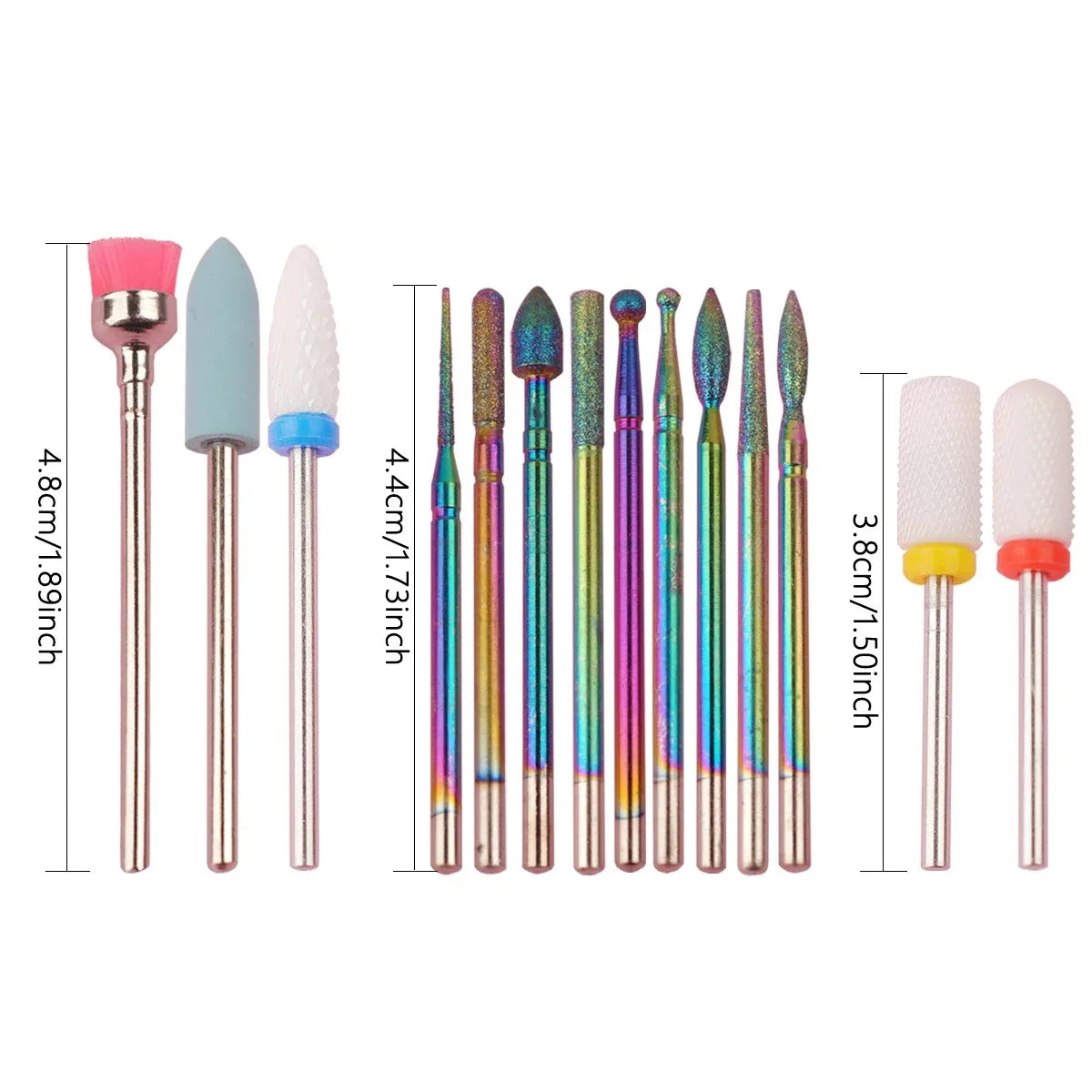 13 Pcs/box Professional Ceramic Nail Drill Bit Set Electric Manicure Nail File Bit For Acrylic Gel Nails And Cuticles