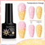 Snowflakes Thermal Gel Nail Polish Yellow Pink Glitter Snow Sequins