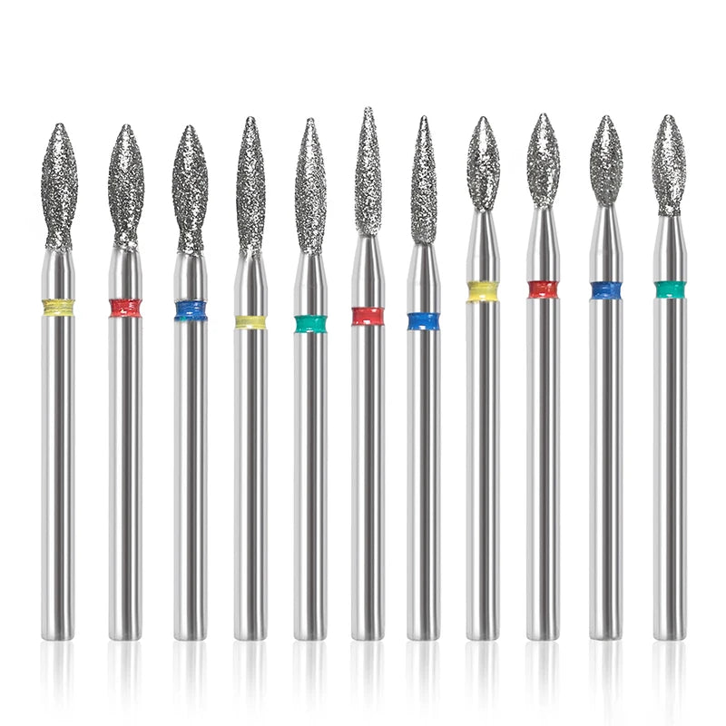 11Pcs Diamond Nail Drill Bits Milling Cutter For Manicure Left Right Rotary Cuticle Files Buffer DIY Nails Accessories Tools