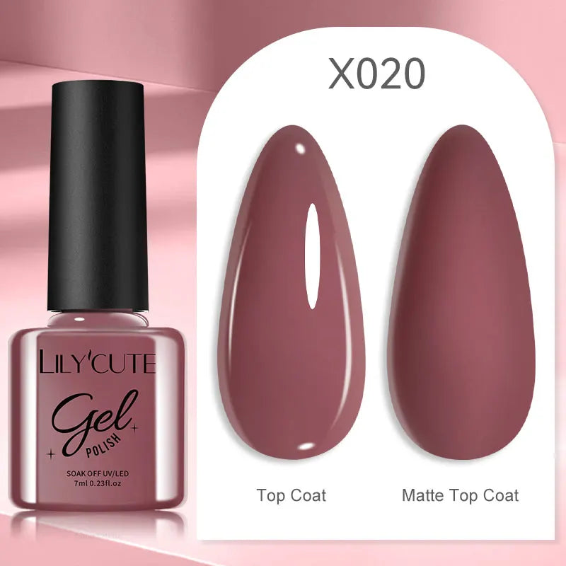 7ml Autumn Nude Pink Red Gel Nail Polish Colorful Semi Permanent