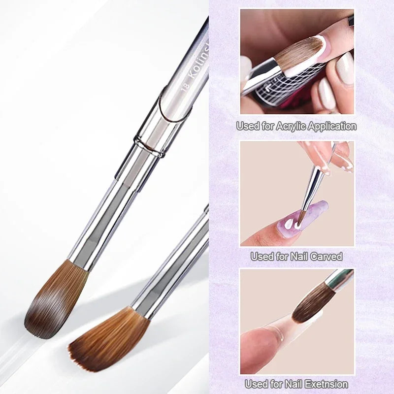 TIANMI Fashion Carving Painting Nail Pens Kolinsky Hair Nail Art Brush UV Gel Polish Builder Manicure Tools Drawing Brushes