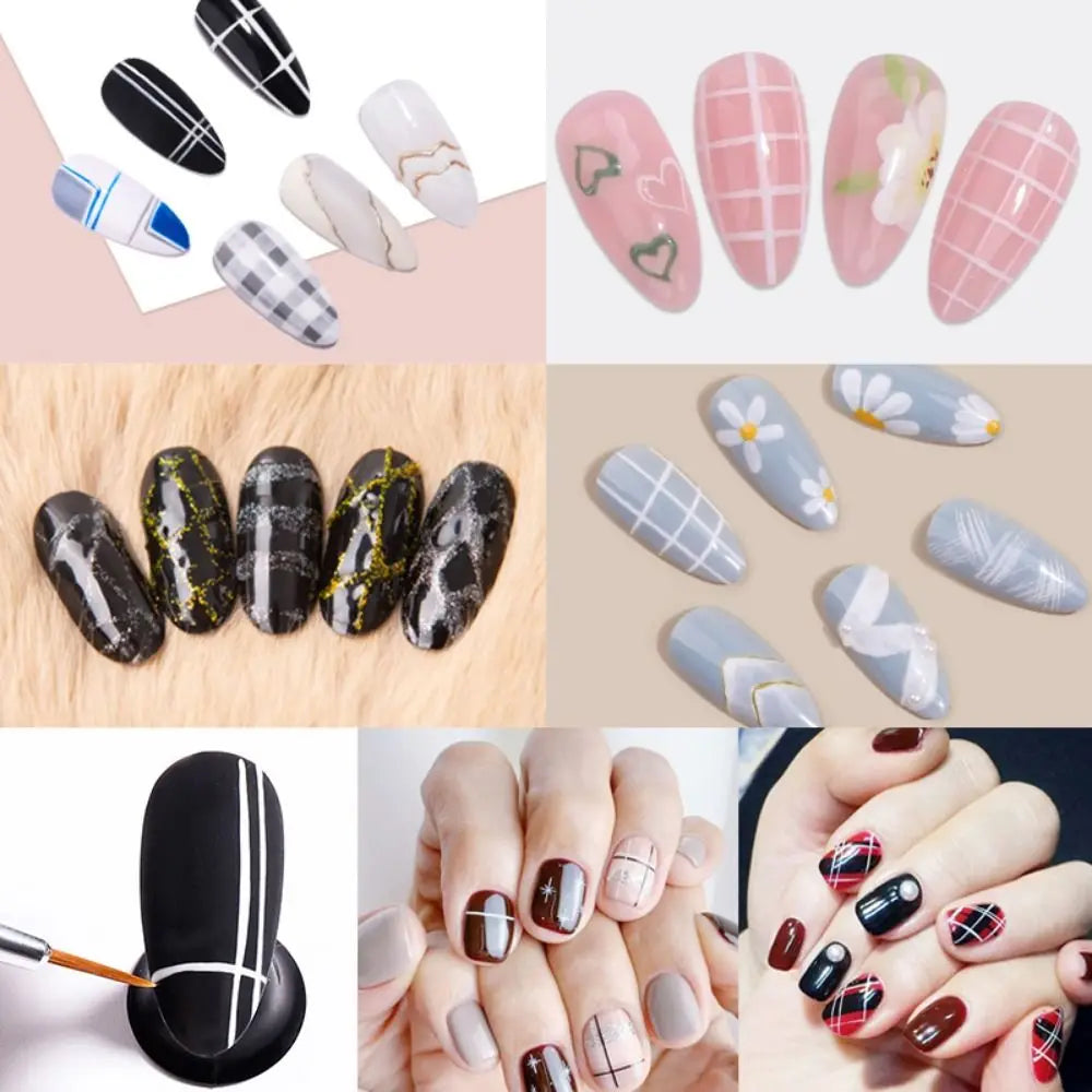 Dual-ended Acrylic Nail Art Brushes Set Professional Gel Polish Thin Liner Flower Painting Drawing Manicure DIY Tool Accessory