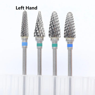 Quality!Left Hand Tungsten Carbide Nail Drill Bit Milling Eletric Manicure Machine Equipment Cuticle Clean Burr Dental