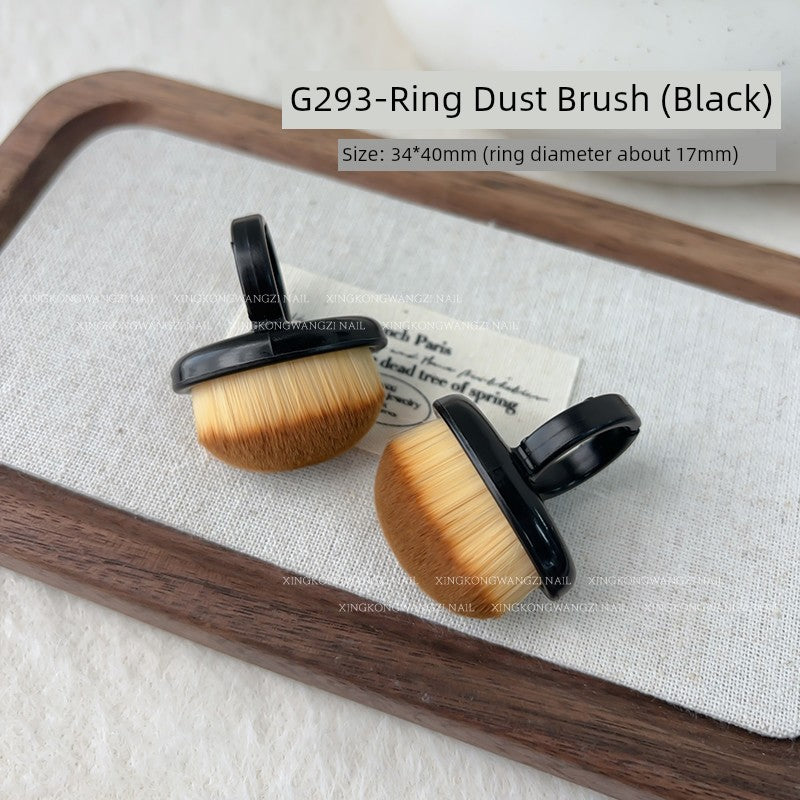 Nail Ring Front Dust Brush Rear Edge Dust Brush Finger Buckle Fine Soft Brush Nail Dust Removal Manicure Implement