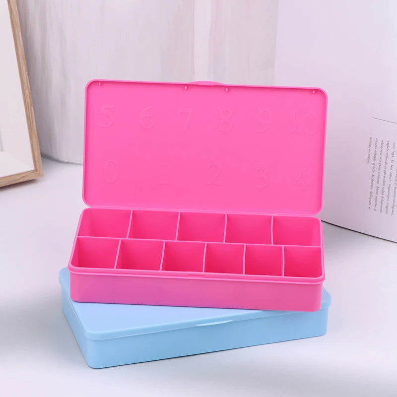 1pcs 2 Size Fake Nail Box Nail Tip Empty Box Multicolour Nail Art Case Container Box Acrylic Storage Case 11 Grids Tool