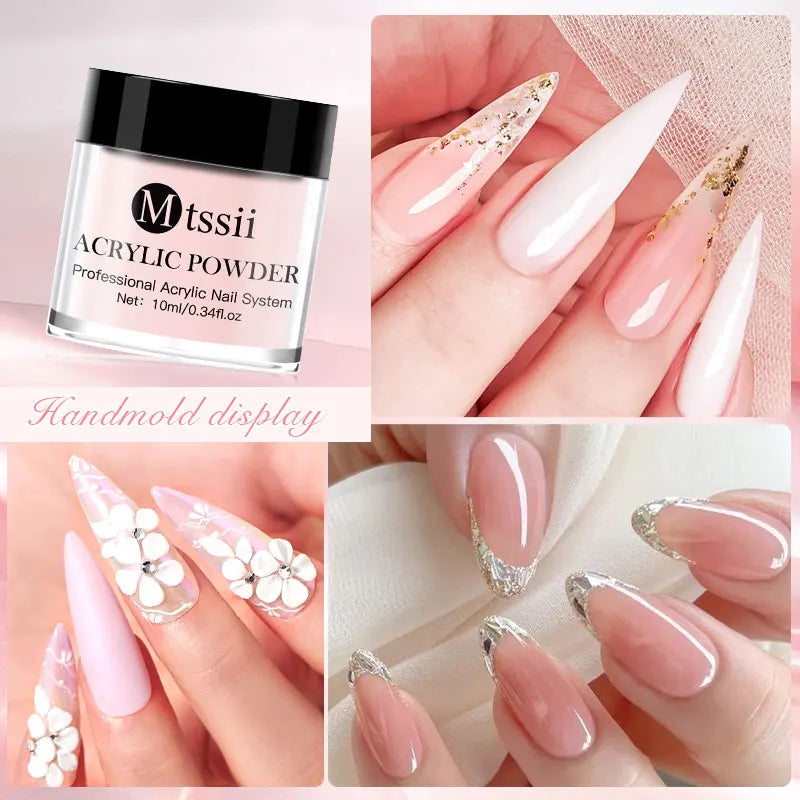 10g Acrylic Powder Pink Clear White Acrylic Nails Professional Polymer For Nail Extension