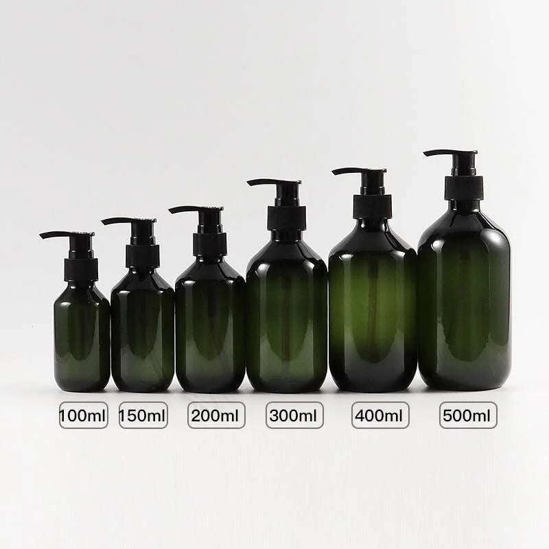 100/150/200/300/400/500ml Shampoo Empty Refillable Bottles Pump Container Plastic Liquid Shampoo Shower Gel Bottles