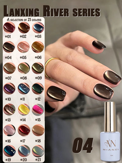 12ML/PCS Autumn Maillard Black Brown Cat Eye Gel Nail Polish lack Nails Christmas Nails