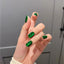 WS Autumn And Winter Green Glass Bead Cat Eye Gel Nail