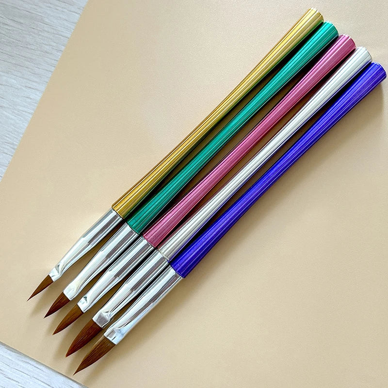 5Pcs Nail Glue Phototherapy Pen UV Gel Brush Pen Acrylic Brush Professionnal Nail Art Brushes Painting Drawing Manicure Tools