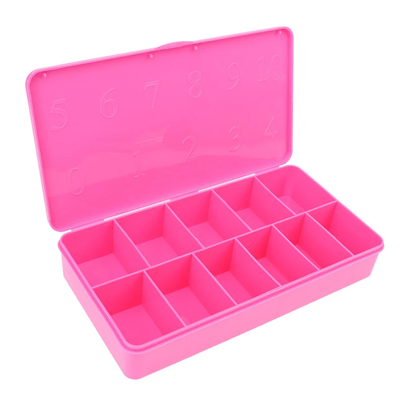 1pcs 2 Size Fake Nail Box Nail Tip Empty Box Multicolour Nail Art Case Container Box Acrylic Storage Case 11 Grids Tool