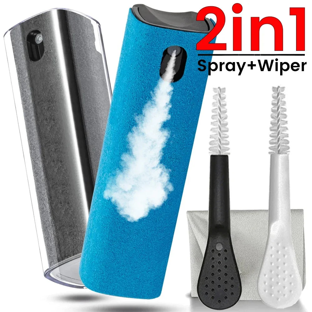 Mini Screen Cleaner Spray Bottle Set for Phones PC Tablet Ipad Screen Dust Remover Microfiber Wiper Cloth Polish Cleaning Tools