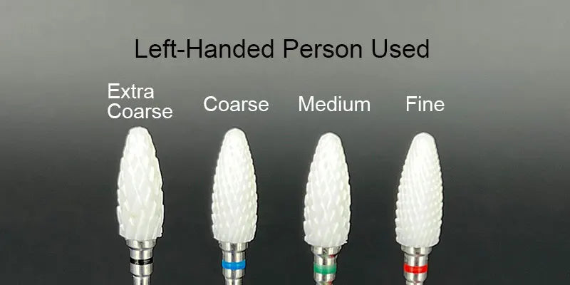 MAOHANG Customized Left Handed Ceramic Nail Drill Bit Milling Cutter For electric manicure machine accessories Nail Art Tools