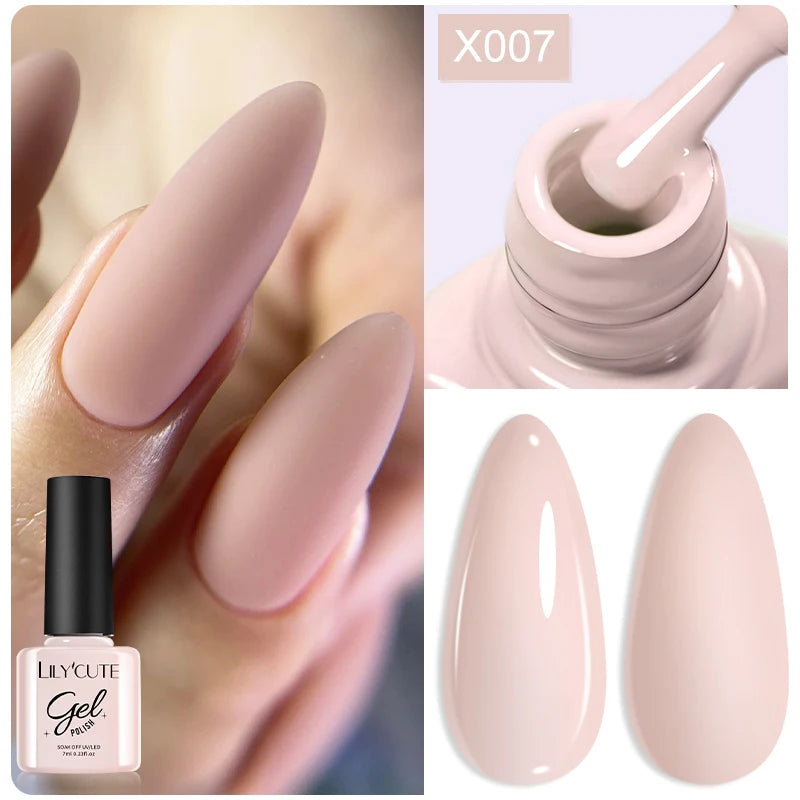 7ml Autumn Nude Pink Red Gel Nail Polish Colorful Semi Permanent