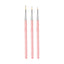 3Pcs 7/9/11mm Nail Brush Acrylic French Stripe Line Painting Drawing Flower Pen Gel UV Polish Manicure Tools