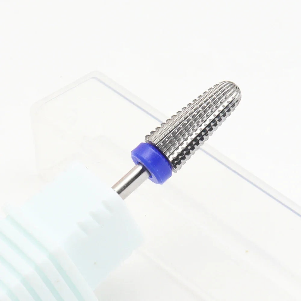 1pcs Tungsten Carbide Nail Drill Bits Set Cross-Tooth Straight Blade Tip Rotary Burr Milling Cutters Electric Nail File Machine