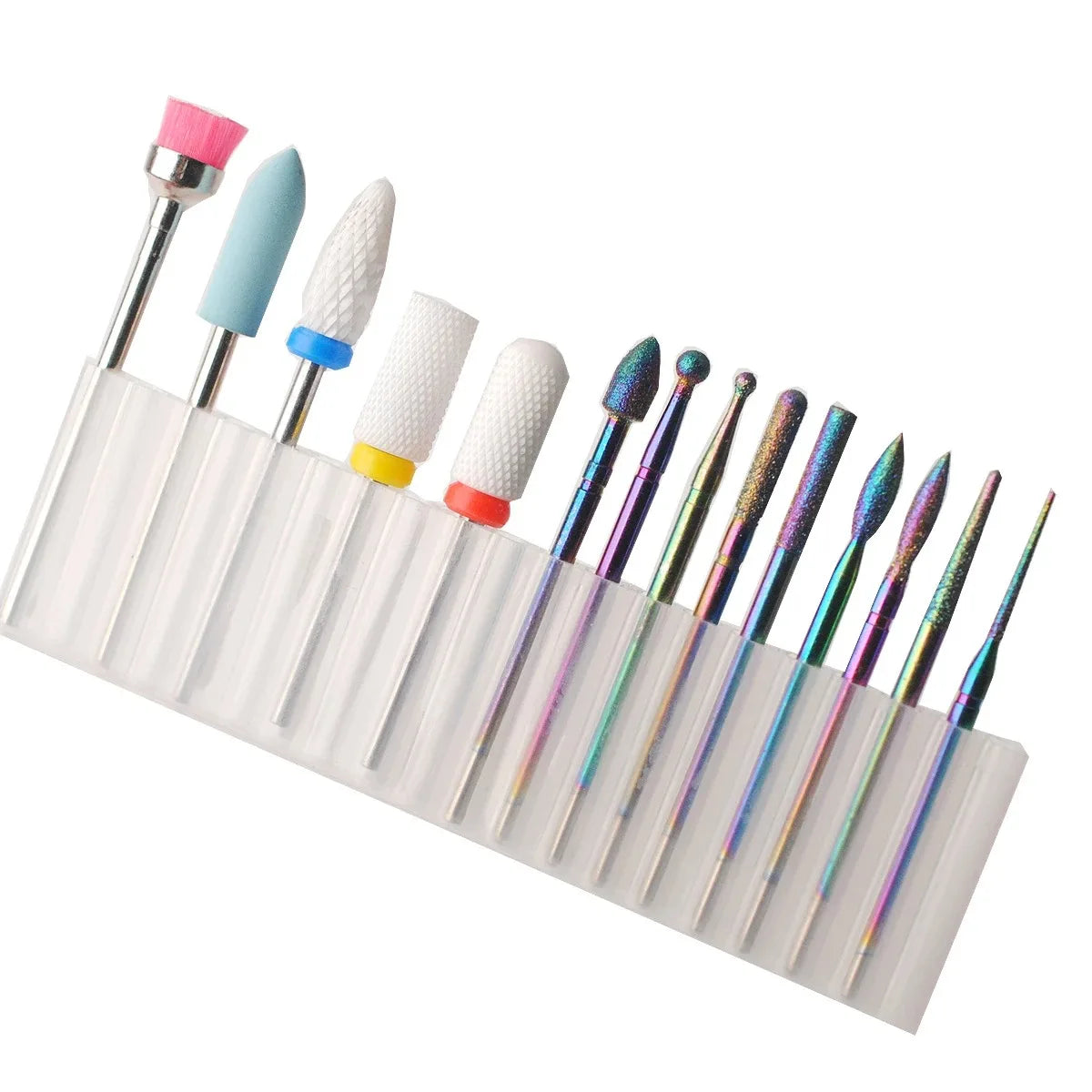 13 Pcs/box Professional Ceramic Nail Drill Bit Set Electric Manicure Nail File Bit For Acrylic Gel Nails And Cuticles