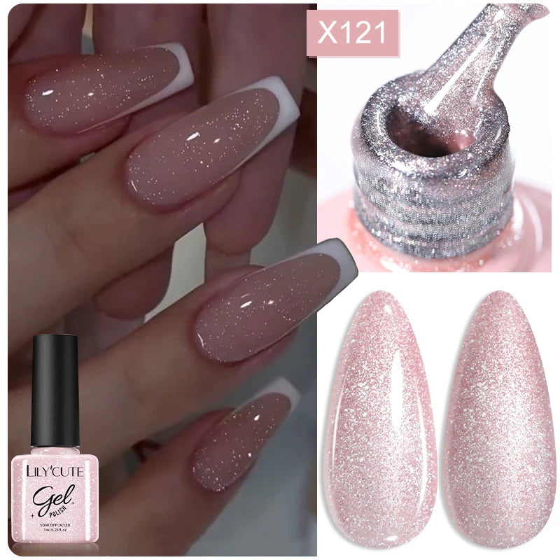 7ml Autumn Nude Pink Red Gel Nail Polish Colorful Semi Permanent