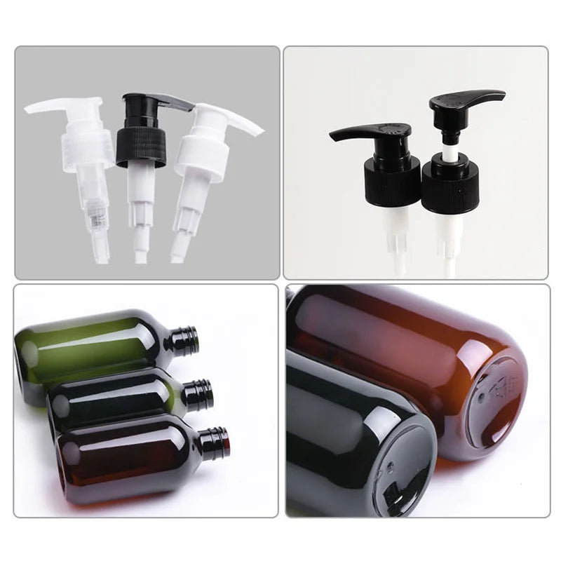 100/150/200/300/400/500ml Shampoo Empty Refillable Bottles Pump Container Plastic Liquid Shampoo Shower Gel Bottles