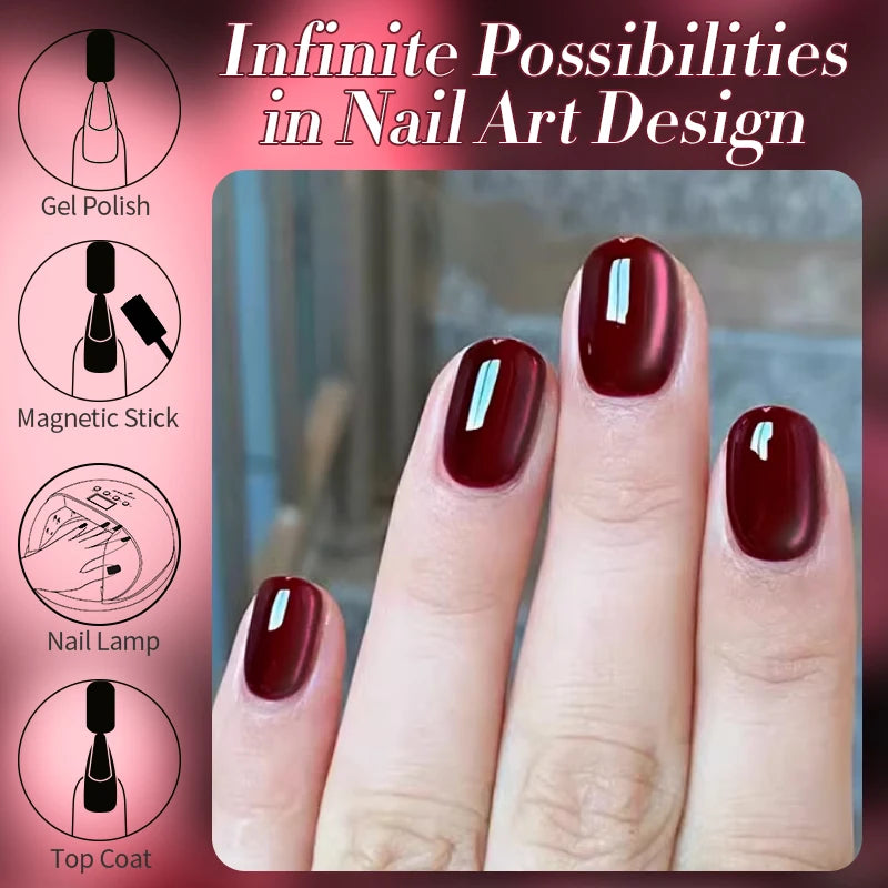 BORN PRETTY 10ml Brown Red Water Light Cat Magnetic Gel Nail Polish