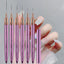 Nail Needle Tube Pulling Pen Purple Metal Pole Pull Special Pen Colorful Painting Pen Nail Hook Pen Nail Art Liner Brushes