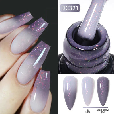 7ml Auroras Thermal Rubber Base Gel Polish Gradient Color Changing Chrome