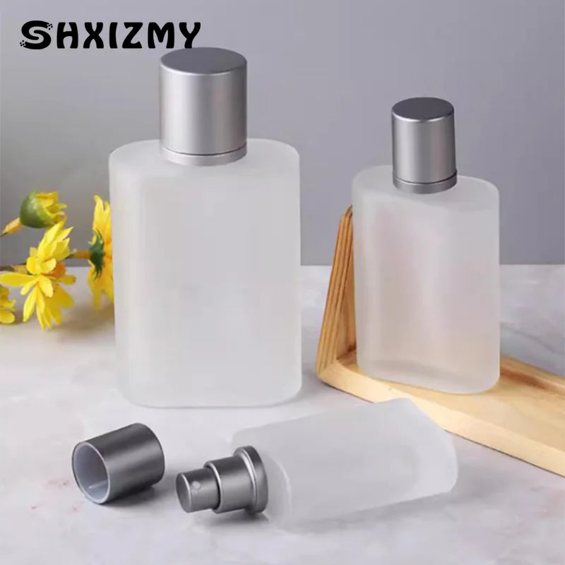 Screw Top Sandblasted Glass Perfume Bottle Liquid Spray Bottle Empty Bottle Dispenser Bottle Empty Makeup Fine Mist