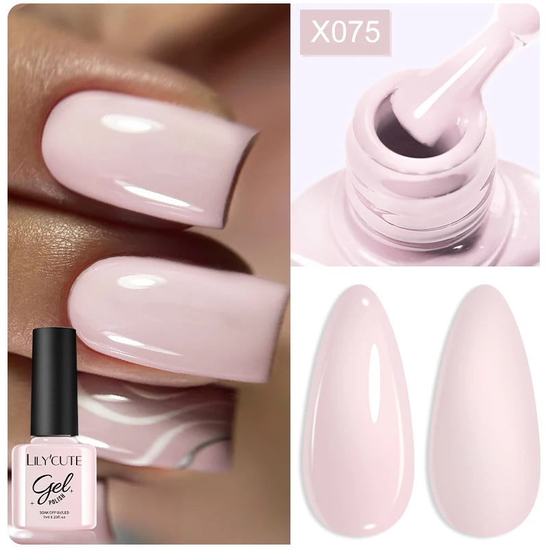 7ml Autumn Nude Pink Red Gel Nail Polish Colorful Semi Permanent