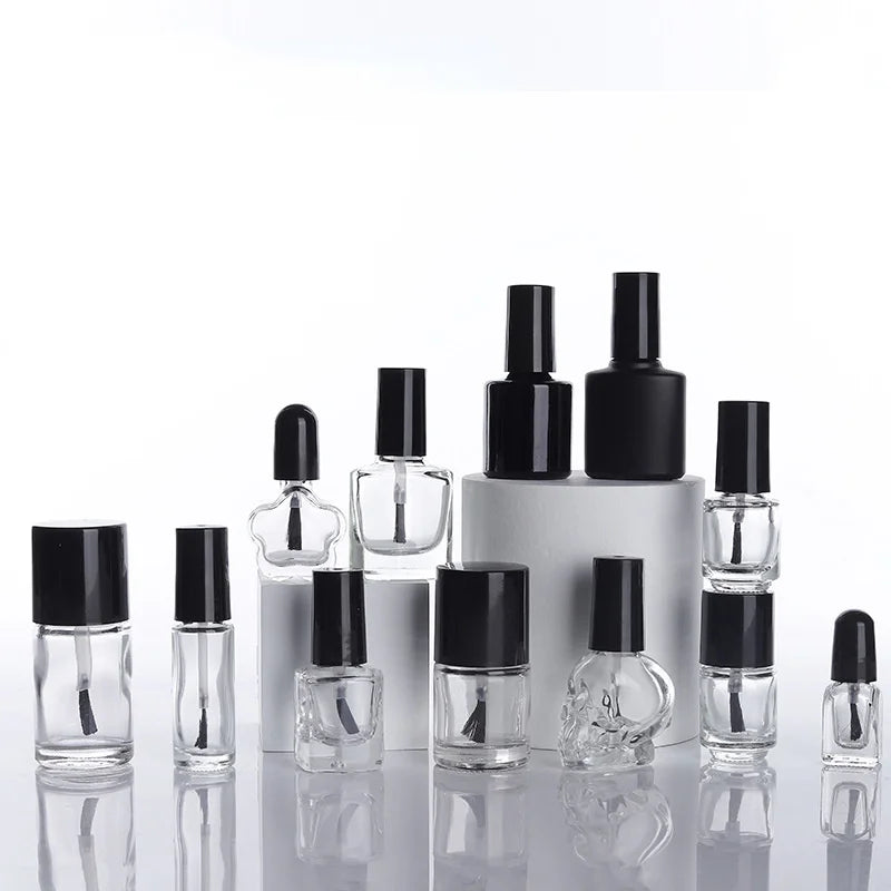 Nail Polish Bottle Sub-packed Nail Gel Empty Bottle with Brush Glass Empty Blending Bottle Touch-up Containers 2ml 5ml 10ml 15ml